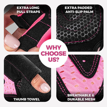Workout Gloves for Women Breathable Weightlifting Gloves with Wrist Wraps Grip
