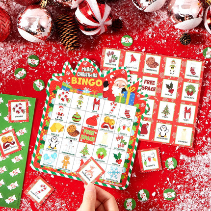 30 Players Christmas Bingo Cards – Holiday Party Game for Kids & Family