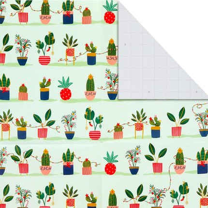 12PCS Cute Christmas Wrapping Paper Sheets – Pink & Mint with Gift Tags