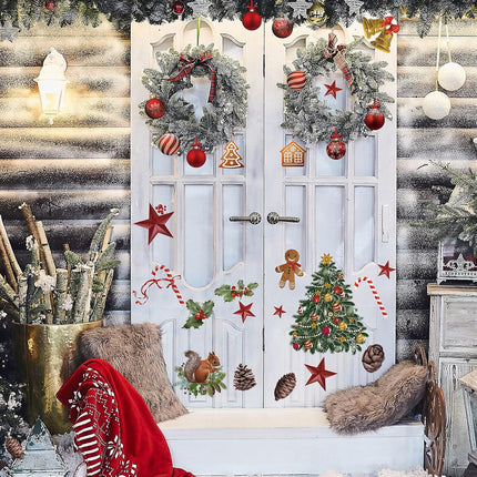 4PCS Christmas Window & Wall Stickers – Removable Xmas Decorations