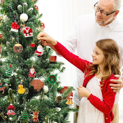 Mini Christmas Ornaments Set of 24 – Cute Resin Christmas Tree Figures by Sooez