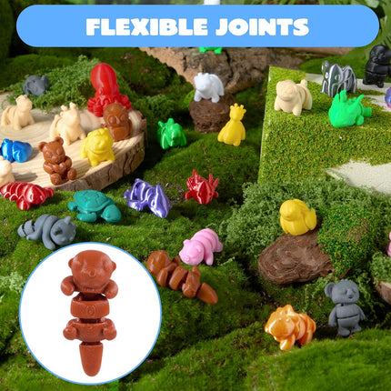 36 Pcs 3D Printed Mini Animals Set – Flexible Articulated Figurines for Party Favors