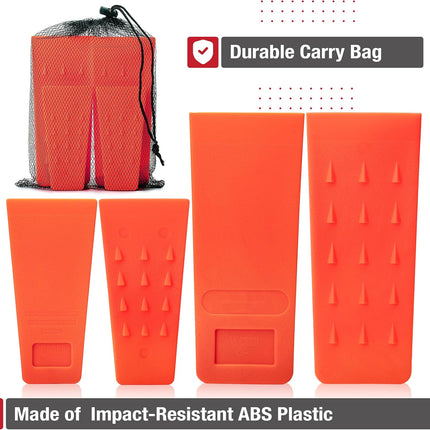 4-Pack Tree Felling Wedges with Spikes – 5.5" & 8" with Storage Bag
