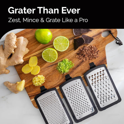 Cheese Grater & Garlic Crusher with 3 Stainless Steel Blades – Kitchen Tool