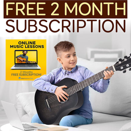 Junior Acoustic Guitar Kit, 34" 1/2 Size, Steel Strings, for Kids & Adults