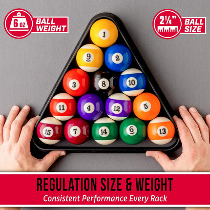 16 Pc Pool Balls Set 57mm, Regulation Resin Billiard Balls for Pool Table