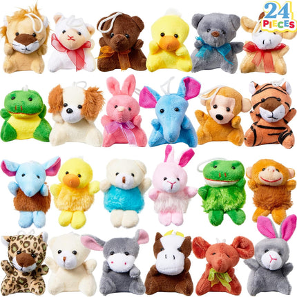 24-Pack Mini Animal Plush Toys – 3" Stuffed Animals for Kids & Gifts