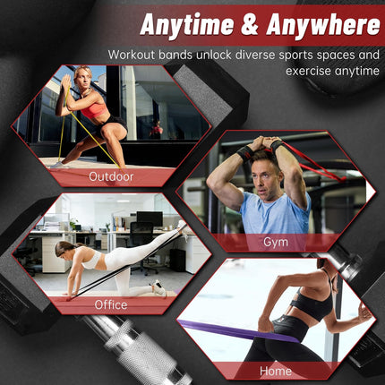 4-Level Resistance Bands, 5-85 Lbs Pull Up Assistance Bands for Full-Body Fitness