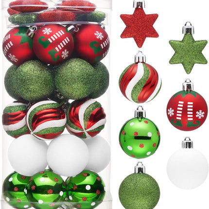 35 Pcs Elf Themed Shatterproof Christmas Balls – Tree & Holiday Decor