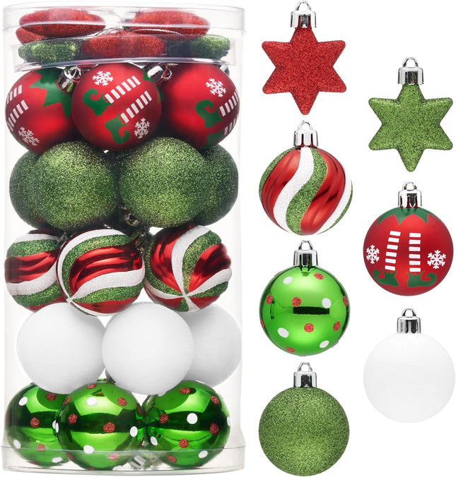 35 Pcs Elf Themed Shatterproof Christmas Balls – Tree & Holiday Decor
