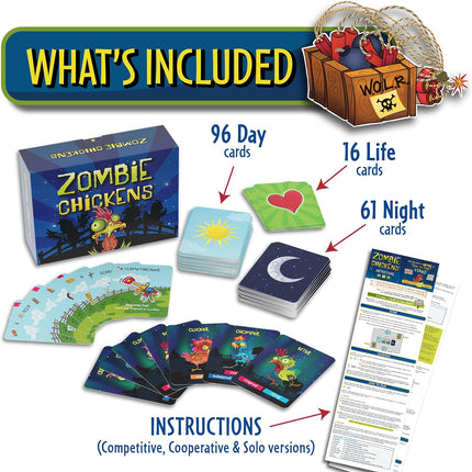 Zombie Chickens Strategy Card Game for Family Game Night 1-4 Players