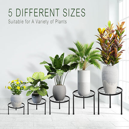 5-Pack Metal Plant Stands – Anti-Rust Iron Flower Pot Racks for Home & Garden