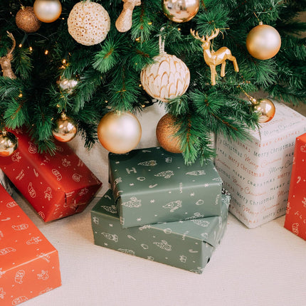 3 Pack Christmas Gift Wrapping Paper Rolls – 17"x120" Cute Holiday Designs