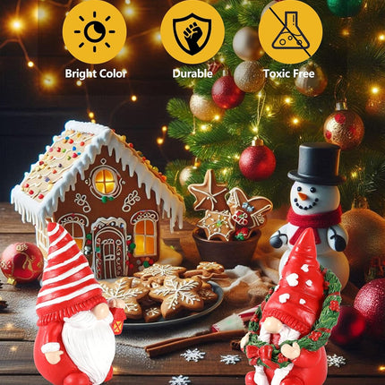 2PCS Resin Gnome Christmas Decorations, 4.3'' Table Ornaments for Holiday Decor