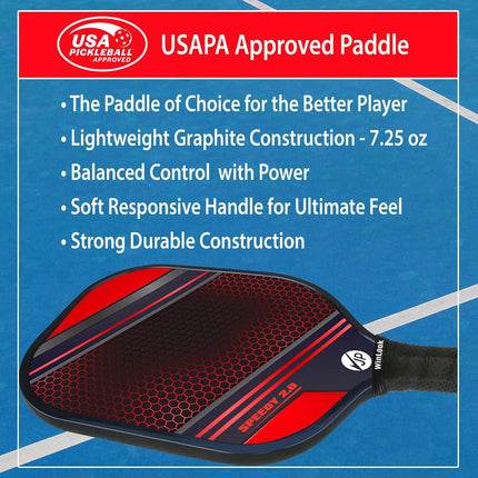 Pickleball Paddle Set with 2 Graphite Paddles, 3 Balls and Carry Bag for Indoor Outdoor
