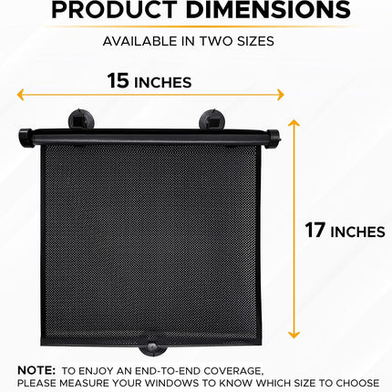 Car Side Window Sun Shade (2 Pack) – Retractable UV & Glare Protection for Kids