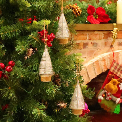 3PCS Christmas Tree Glass Ornaments – Mini Hanging Decorations for Holiday