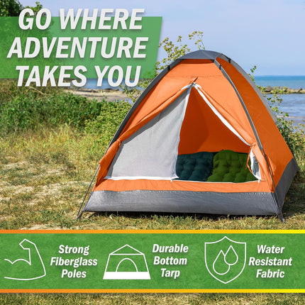 2 Person Camping Tent with Rain Fly & Carry Bag Lightweight Outdoor Shelter