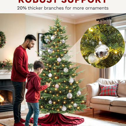 Artificial Aspen Fir Tree 6.5ft with Remote Control & Crystal Embellishments