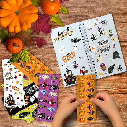 680-Piece Halloween Stickers for Kids, 40 Sheets, Waterproof Party Favor Treats