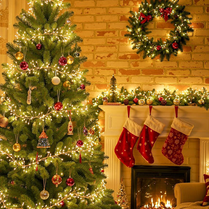 10Ft 120 LED Starry Firecracker Fairy Lights, Waterproof Silver Wire, Battery Operated