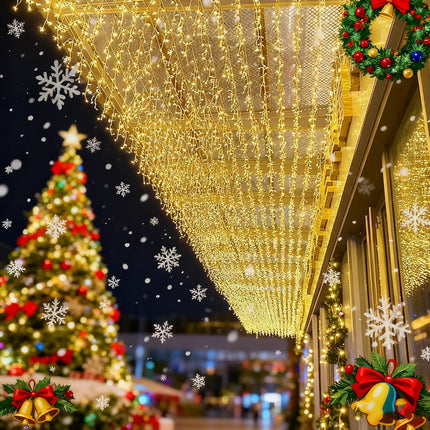 33FT 240 LED Christmas Icicle Lights – 8 Modes USB Curtain String Lights