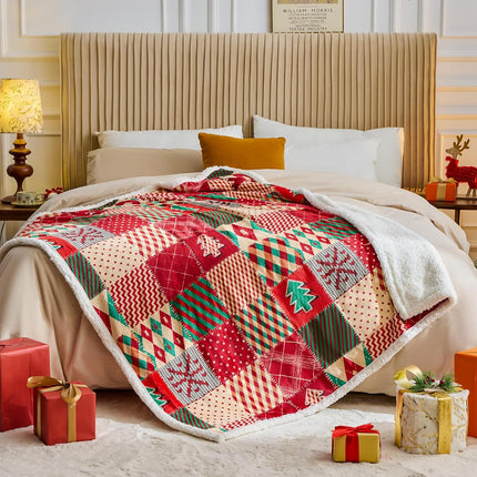 Cozy Christmas Throw Blanket – Sherpa Fleece, 50"x60", Perfect Gift for Women