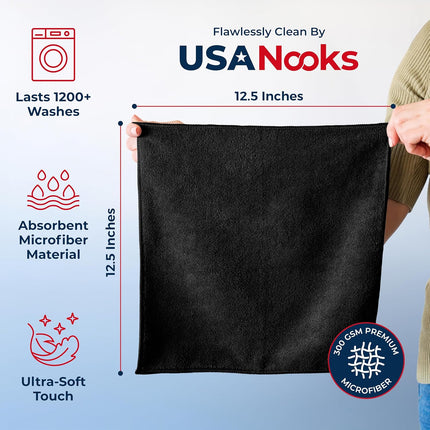 Premium 300GSM Microfiber Cleaning Cloth, Ultra Absorbent Car Towels