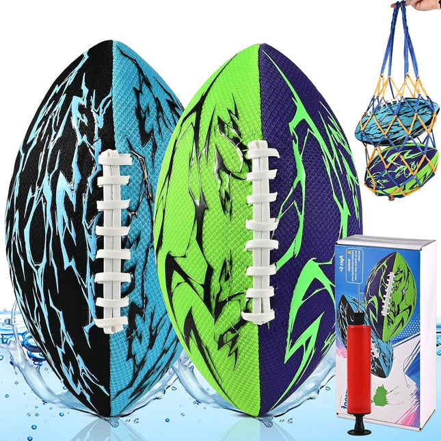 2 Pack Pool Football Water Football Set with Pump Net Bag Beach Ball Kids 8+