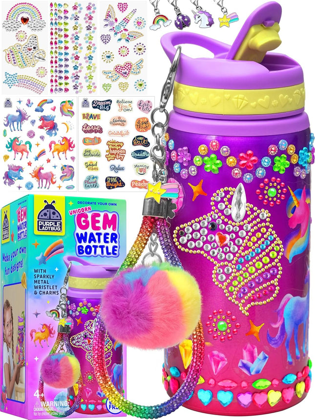 Decorate Your Own Water Bottle Kit – Unicorn Crafts for Girls 5-10, Easter & Birthday Gifts
