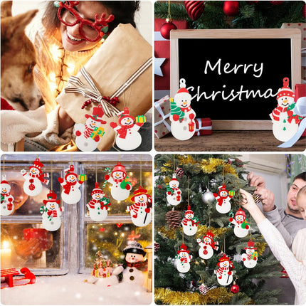 16PCS Christmas Snowman Ornaments, Resin Hanging Tree Ornaments Set for Holiday Decor