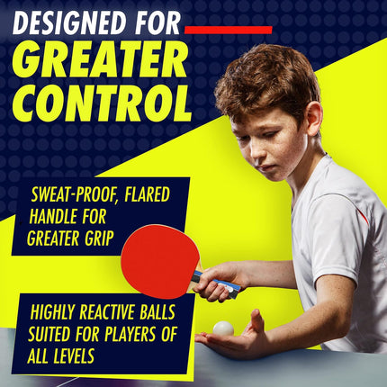 Ping Pong Paddle Set with Net, Balls & Carry Case, Table Tennis Rackets for All
