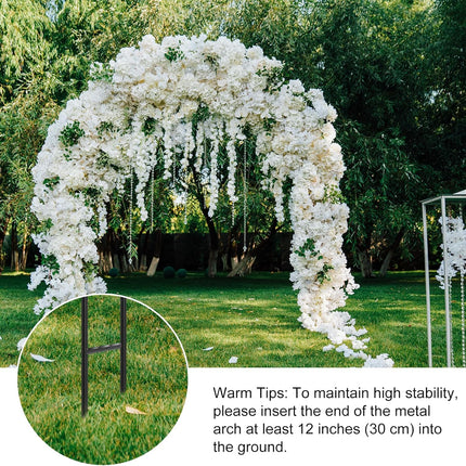 7.8ft Metal Garden Arch Trellis for Climbing Plants Outdoor Wedding Arbor Black