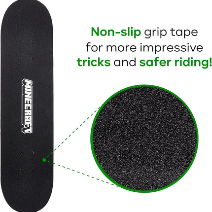 31" Maple Wood Skateboard with ABEC 5 Bearings for Beginners & Adults