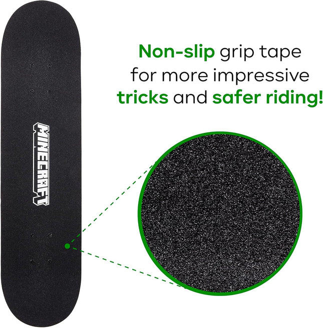 31" Maple Wood Skateboard with ABEC 5 Bearings for Beginners & Adults