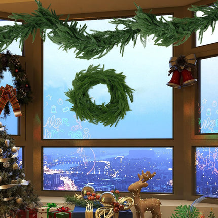 2 Pcs 6ft Norfolk Pine Garland, Real Touch Cedar for Indoor Xmas Decor