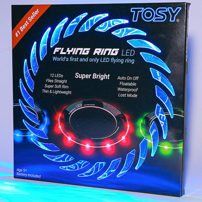 LED Flying Ring Light Up Waterproof Soft Toss Toy Pool Beach Camping Game