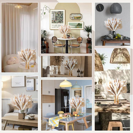 93Pcs Natural Pampas Grass Bouquet, 8-Style Dried Flowers, Boho Farmhouse Decor