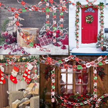 300PCS Merry Christmas Paper Chains, Festive Craft Paper Links for Holiday Decor