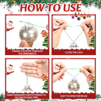 480PCS Christmas Ornament Hooks – Green Snap Hangers for Easy Tree Decorating