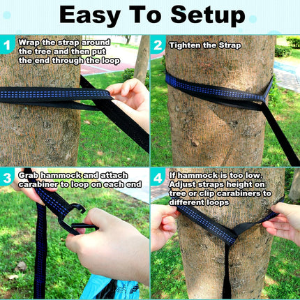 Portable Camping Hammock – Double & Single with Tree Straps & Carry Bag