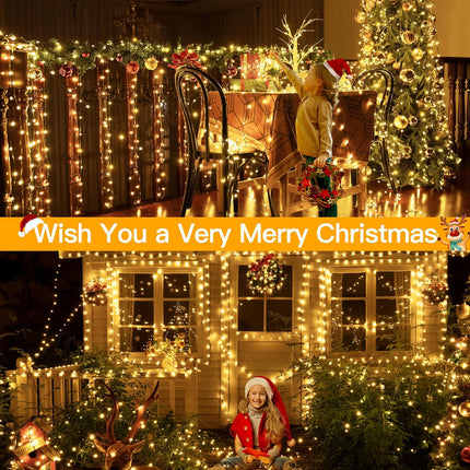 Christmas Lights 1000 LED, 330 FT Waterproof IP67 with Remote Control, 8 Lighting Modes & 3 Timers