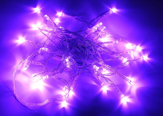 Purple 40 LED Fairy Light String, Battery-Powered for Christmas, Wedding & Party Decor
