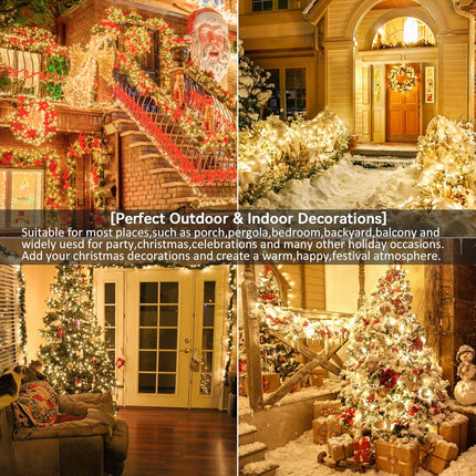 2Pack Clear Christmas Lights – 50ct Warm White Mini String Lights, Indoor/Out