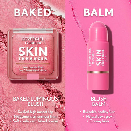 TruBlend Skin Enhancer Baked Luminous Blush, Hyaluronic Acid, Rose Latte Nude Pink