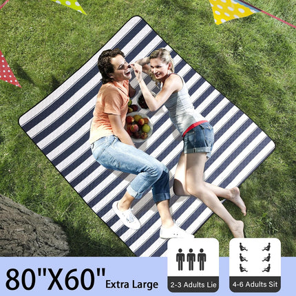 Portable Picnic Blanket – Extra Large 80"x60" Mat for Beach & Camping