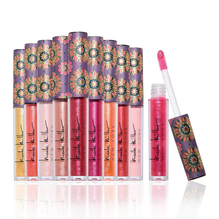 Lip Gloss Collection 10-Pc Shimmer Set, Long-Lasting Color, Pink Gloss for Women