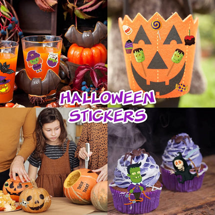 680-Piece Halloween Stickers for Kids, 40 Sheets, Waterproof Party Favor Treats