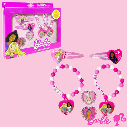 Barbie Jewelry Box Set – 6 Piece Toy Set with Rings, Bracelets & Hair Clips (Ages 3+)