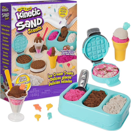 Scented Ice Cream Treats Playset 3 Colors Sand 6 Tools Sensory Kids Toy